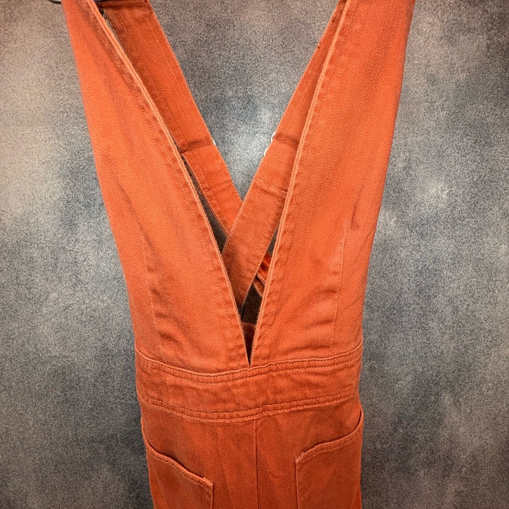 BDG Rust Orange Denim Overall Dress